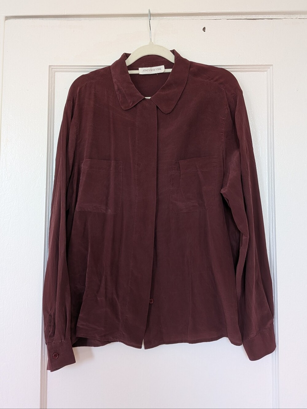 Jones New York Silk Button Up Blouse